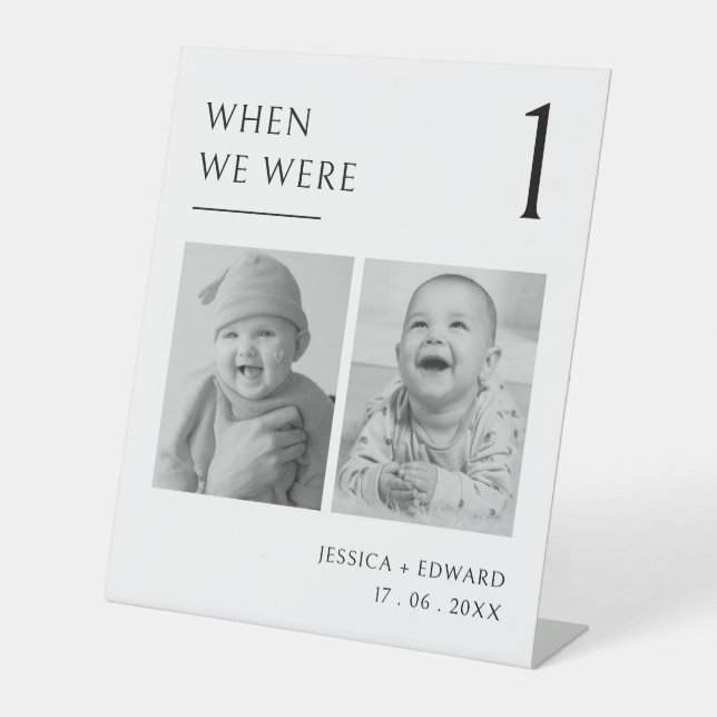 Expositor En L Cuando Éramos Número De Tabla Edad Pareja Foto Mod (Anverso)