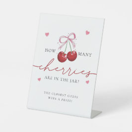 Expositor En L ¿Cuántas cerezas Moda Cherry Baby Shower Game