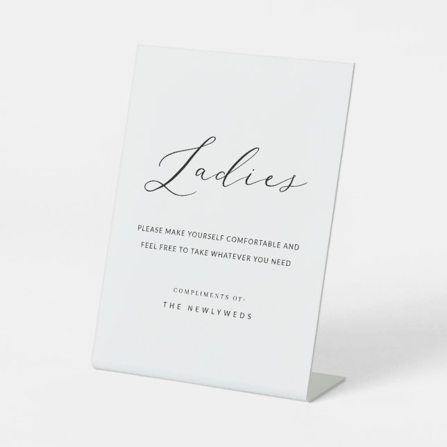 Expositor En L Cuarto de baño para damas Boda de caligrafía (Anverso)