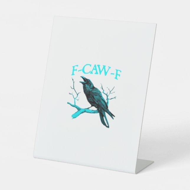 Expositor En L Cuervo F-Caw-F Pájaro Divertido Retro (Anverso)