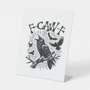 Expositor En L Cuervo Gótico F-Caw-F Humor Divertido Esencial Ret