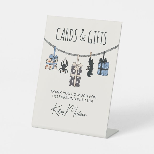 Expositor En L Cuidados tarjetas de Baby Shower y regalos de Hall (Anverso)