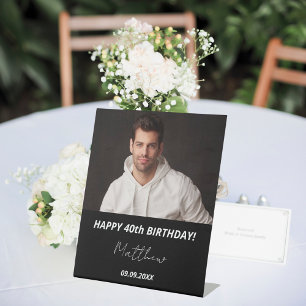 Expositor En L Cumpleaños 40 personalizado foto hombre blanco neg