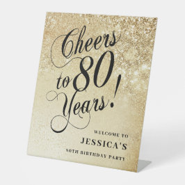 Expositor En L Cumpleaños 80 Elegante de Oro
