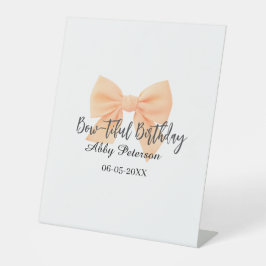Expositor En L cumpleaños bow-tiful naranja lazo nombre fecha sim
