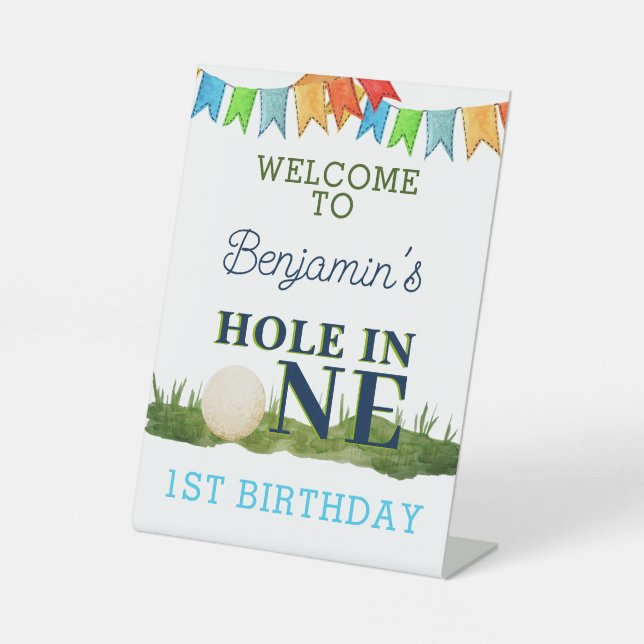 Expositor En L Cumpleaños de Golf Hole in One Par-Tee 1er Cumplea (Anverso)