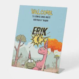 Expositor En L Cumpleaños de los Personalizados Cute Dinosaur