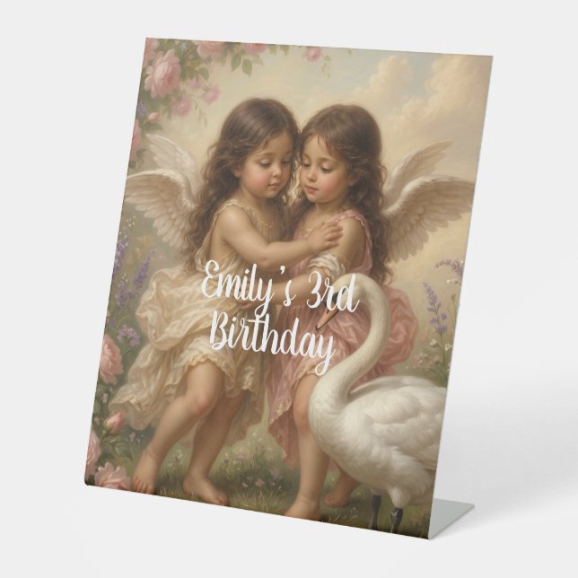 Expositor En L cumpleaños de niñas ángel suave querubín ||  (Anverso)