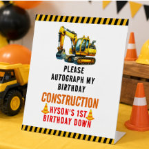 Cumpleaños del camión de volteo de construcción 1e