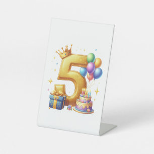 Expositor En L Cumpleaños dorado 5