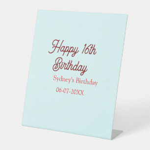 Expositor En L Cumpleaños feliz 16 pastel azul rojo nombre fecha 