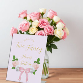 Expositor En L Cumpleaños floral con dos lazos elegantes