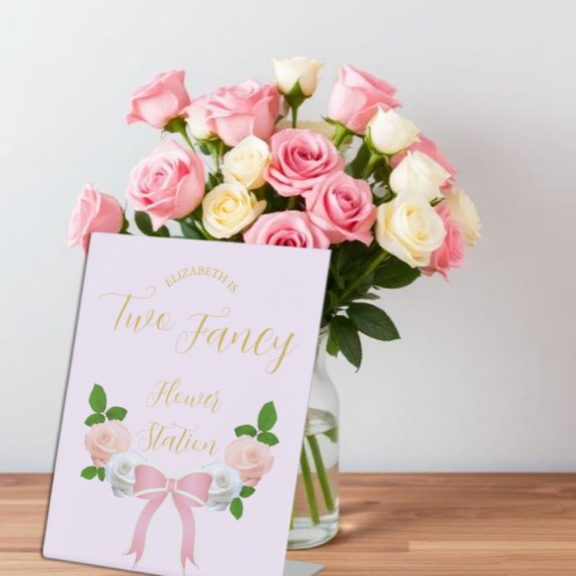 Expositor En L Cumpleaños floral con dos lazos elegantes (Subido por el creador)