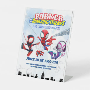 Expositor En L Cumpleaños Temático de Spiderman Fiesta de Superhé