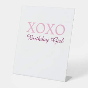 Expositor En L Cumpleaños Xoxo nombre de niña rosa malva simple a