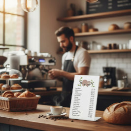 Expositor En L Custom Acrylic Pedestal Menu Sign with Sloth 