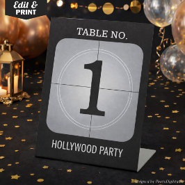 Expositor En L Custom Hollywood Party Table Number Sign, Vintage