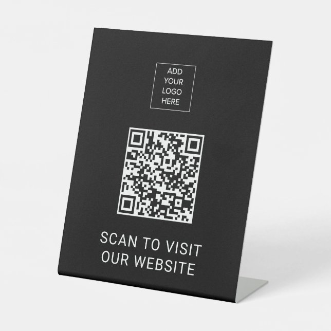 Expositor En L Custom Logo Minimalist QR Code Display (Anverso)