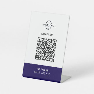 Expositor En L Custom QR Code Menu Stand | Contactless Restaurant