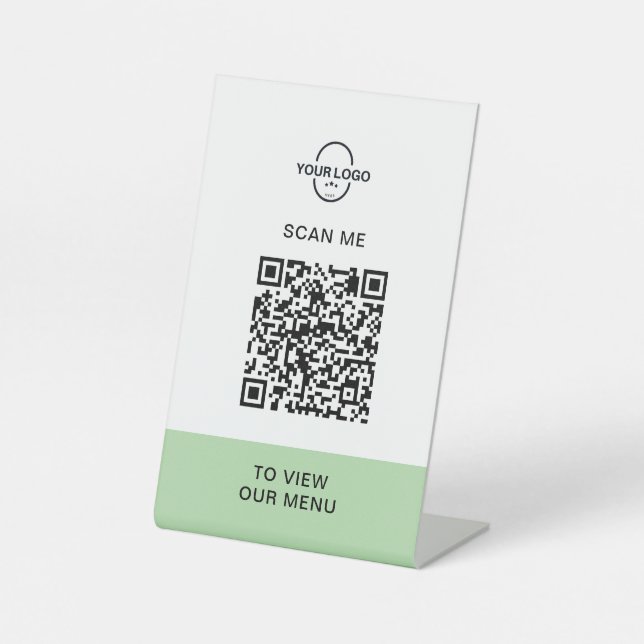 Expositor En L Custom QR Code Menu Stand | Contactless Restaurant (Anverso)