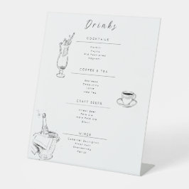 Expositor En L Customizable Wedding Drinks Menu Sign