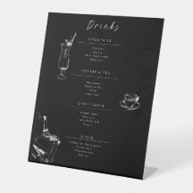 Customizable Wedding Drinks Menu Sign
