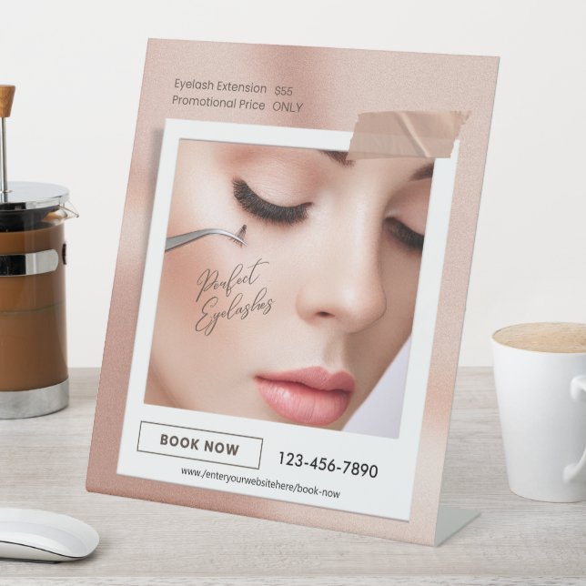 Expositor En L Customize Pink Elegant Aesthetic Eyelash Extension (In Situ)