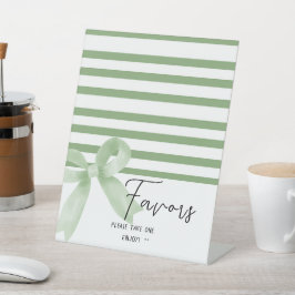 Expositor En L Cute acuarela Verde Bow Favor