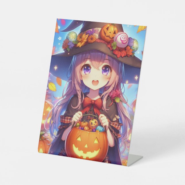 Expositor En L Cute Anime Halloween Witch (Anverso)