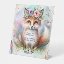 Expositor En L Cute Boho Watercolor Woodland Fox Birday Party
