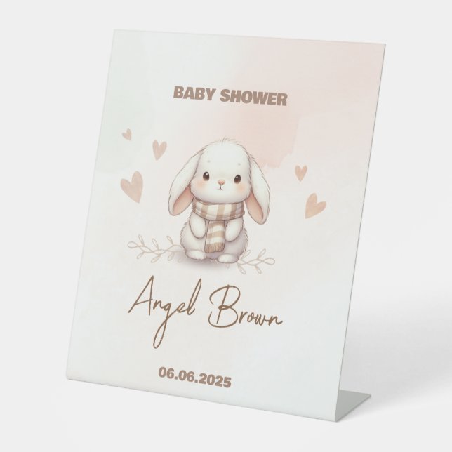 Expositor En L Cute Bunny Baby Shower (Anverso)