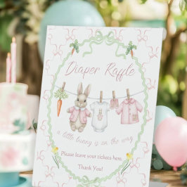 Expositor En L Cute Bunny Clothesline Baby Shower Diaper Raffle