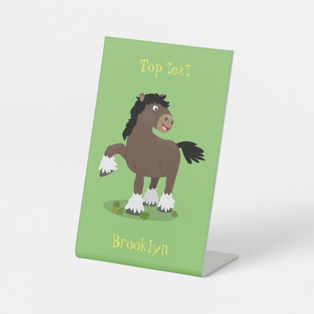 Expositor En L Cute Clydesdale personalizado de caballo ilustraci (Anverso)