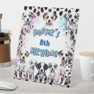 Expositor En L Cute Dalmatian Dog Birthday Watercolor