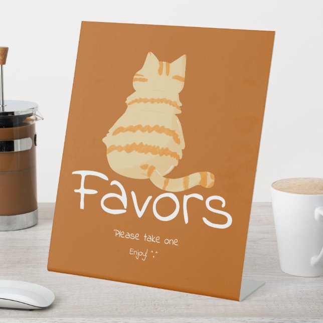 Expositor En L Cute Fat Orange Cat Baby Shower Favors (In Situ)