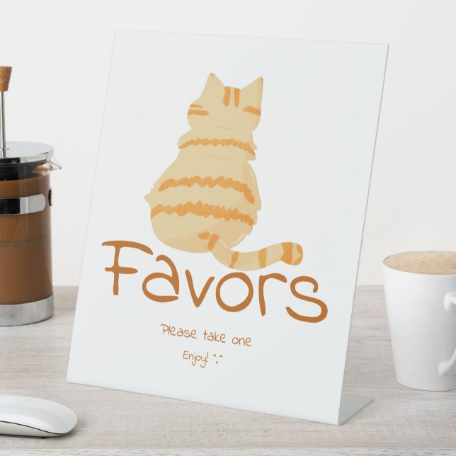 Expositor En L Cute Fat Orange Cat Baby Shower Favors (In Situ)