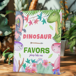 Expositor En L Cute Girl Dinosaur 1st Birthday Party Favors