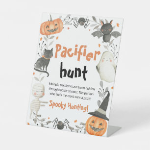 Expositor En L Cute Halloween Baby Shower Pacifier Hunt Rótulo