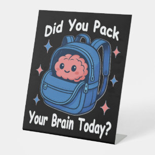 Expositor En L Cute "¿Hoy Te Encajaste El Cerebro?" Brain Pun
