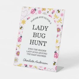Expositor En L Cute Ladybug Pink Girl Baby Shower