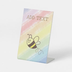 Expositor En L Cute Little Bee Flying Watercolor Baby Shower