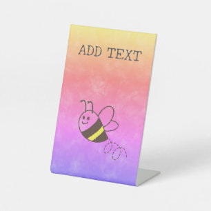 Expositor En L Cute Little Bee Flying Watercolor Baby Shower