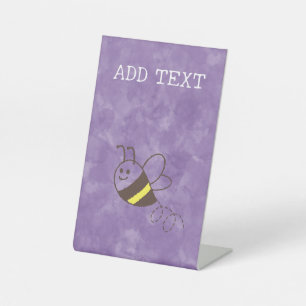 Expositor En L Cute Little Bee Flying Watercolor Baby Shower