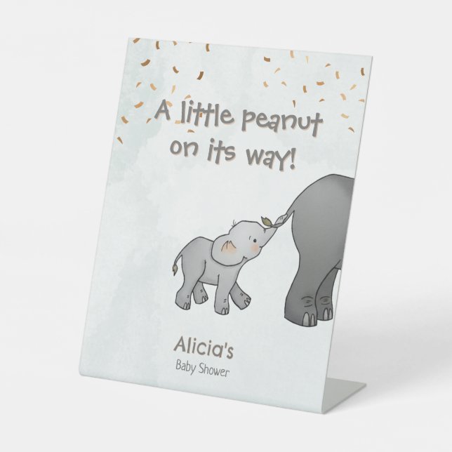 Expositor En L Cute Little Peanut On its Way Baby Shower (Anverso)
