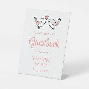 Expositor En L Cute Love Birds Pink Lovebirds Boda Guestbook