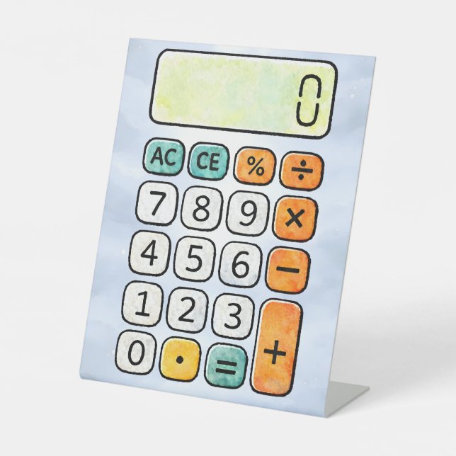 Expositor En L Cute Maths Calculator Desk Art for Kids (Anverso)
