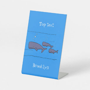 Expositor En L Cute migrating cartoon whales illustration