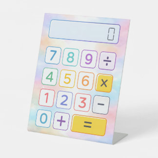 Expositor En L Cute Pastel Maths Calculator Desk Art for Kids