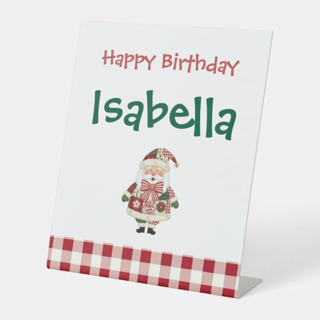 Expositor En L Cute Personalized Santa Christmas Holiday (Anverso)