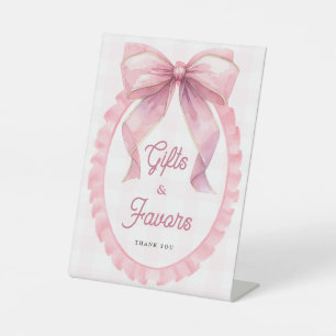Expositor En L Cute Pink Bow Coquette primer cumpleaños